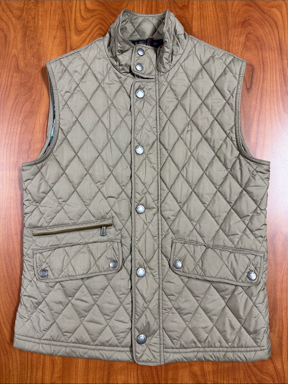 Brooks Brothers Quilted Vest in Taupe